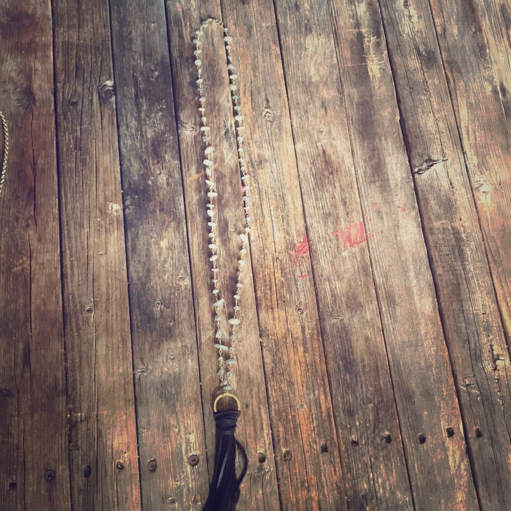 Great necklace with leather tassels